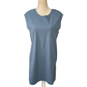 Aday Sleeveless Bonded Stitching LBD Dress Light Slate Blue Size Small